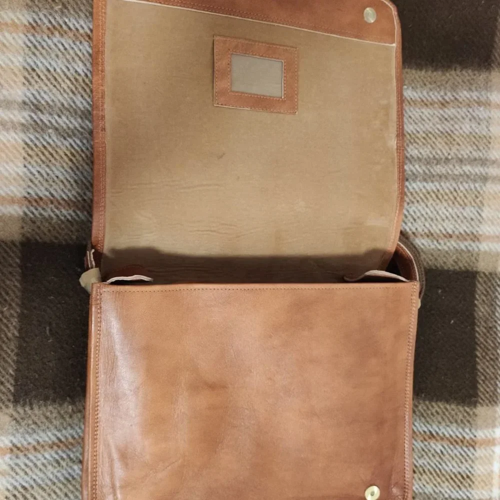 Men's Brown Leather Laptop Bag
